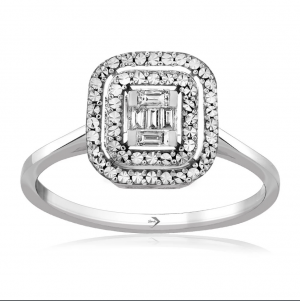 0,50 Karat Görünümlü Baget Pırlanta Yüzük