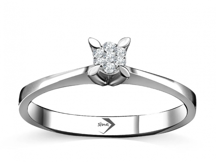 0,08 Karat Damla Tırnak Koronet Tek taş Yüzük