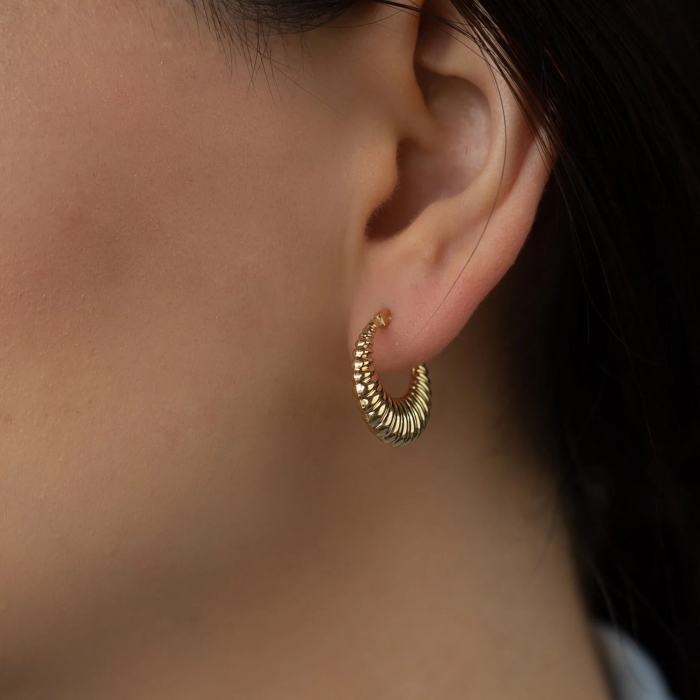 14 Ayar Altın Midye Kadın Küpe